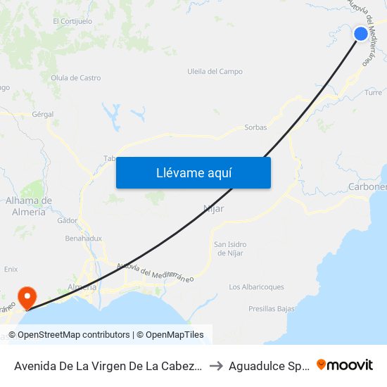 Avenida De La Virgen De La Cabeza, 18 to Aguadulce Spain map