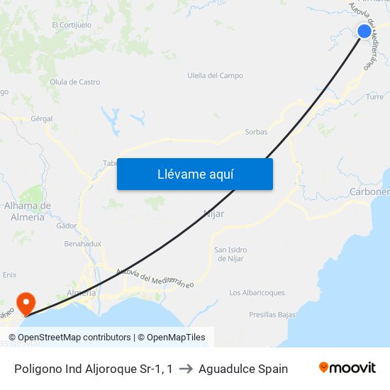 Poligono Ind Aljoroque Sr-1, 1 to Aguadulce Spain map