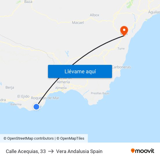 Calle Acequias, 33 to Vera Andalusia Spain map