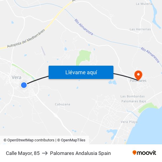 Calle Mayor, 85 to Palomares Andalusia Spain map