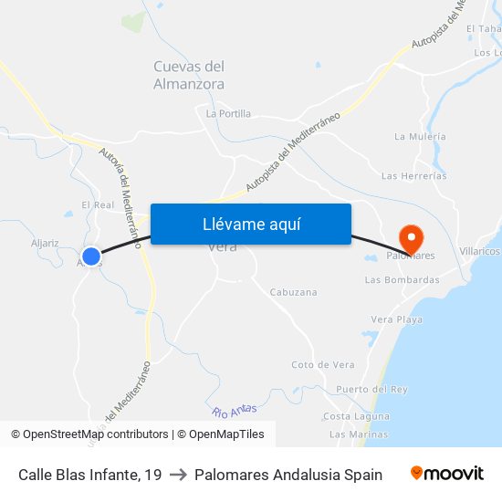 Calle Blas Infante, 19 to Palomares Andalusia Spain map