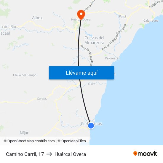 Camino Carril, 17 to Huércal Overa map