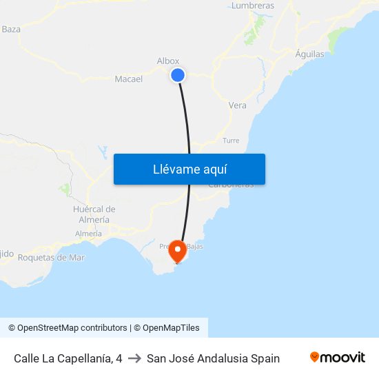Calle La Capellanía, 4 to San José Andalusia Spain map