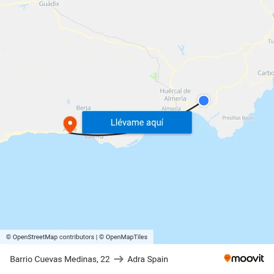 Barrio Cuevas Medinas, 22 to Adra Spain map