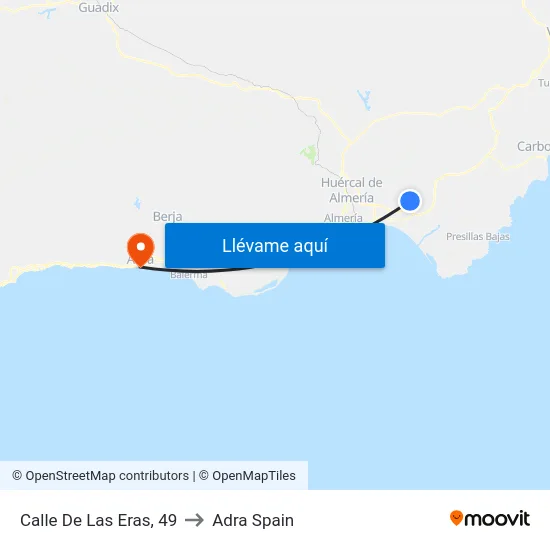Calle De Las Eras, 49 to Adra Spain map