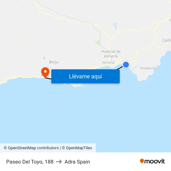 Paseo Del Toyo, 188 to Adra Spain map