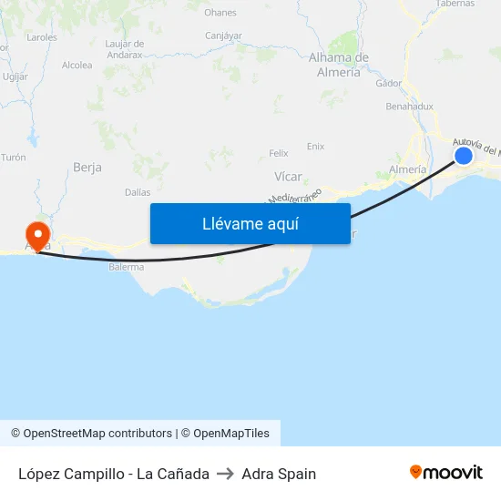 López Campillo - La Cañada to Adra Spain map
