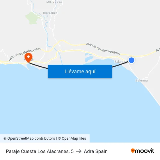 Paraje Cuesta Los Alacranes, 5 to Adra Spain map