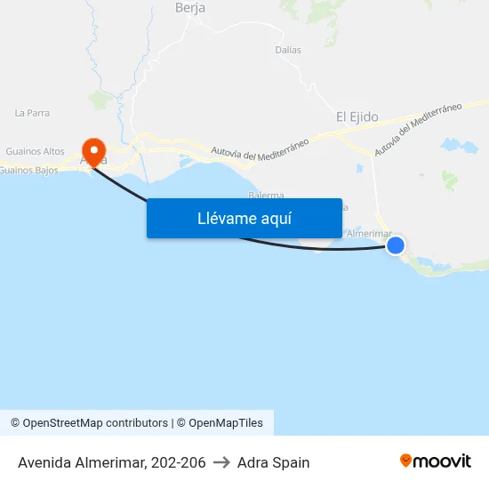 Avenida Almerimar, 202-206 to Adra Spain map