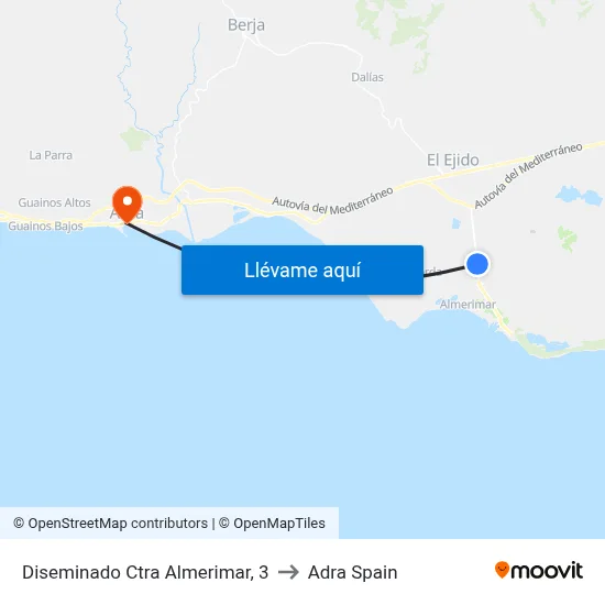 Diseminado Ctra Almerimar, 3 to Adra Spain map