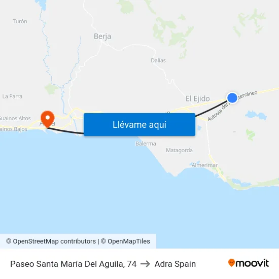 Paseo Santa María Del Aguila, 74 to Adra Spain map