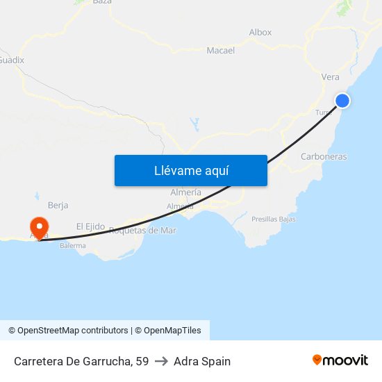 Carretera De Garrucha, 59 to Adra Spain map