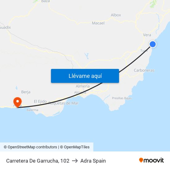 Carretera De Garrucha, 102 to Adra Spain map