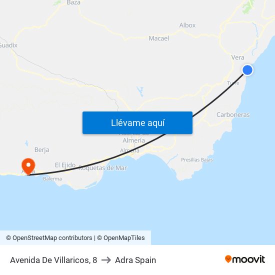 Avenida De Villaricos, 8 to Adra Spain map
