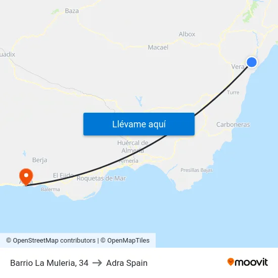 Barrio La Muleria, 34 to Adra Spain map