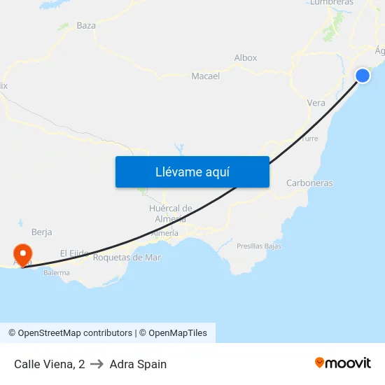 Calle Viena, 2 to Adra Spain map