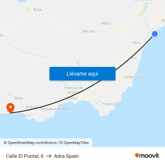 Calle El Puntal, 6 to Adra Spain map