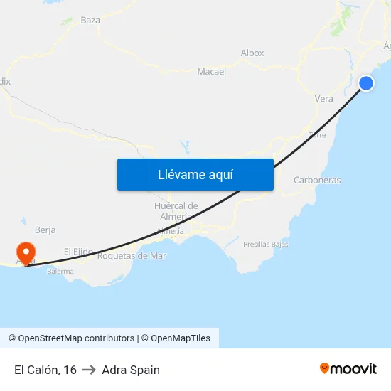 El Calón, 16 to Adra Spain map