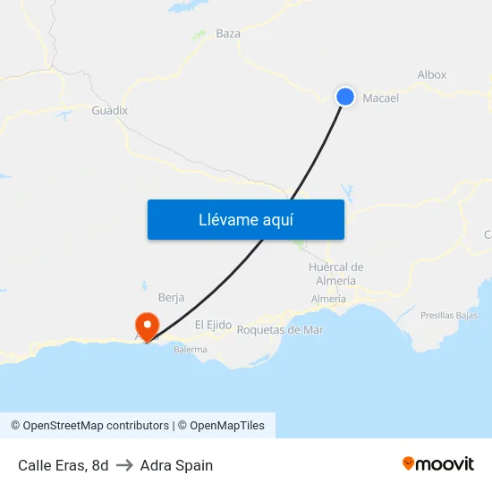Calle Eras, 8d to Adra Spain map