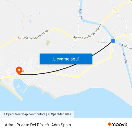 Adra - Puente Del Río to Adra Spain map