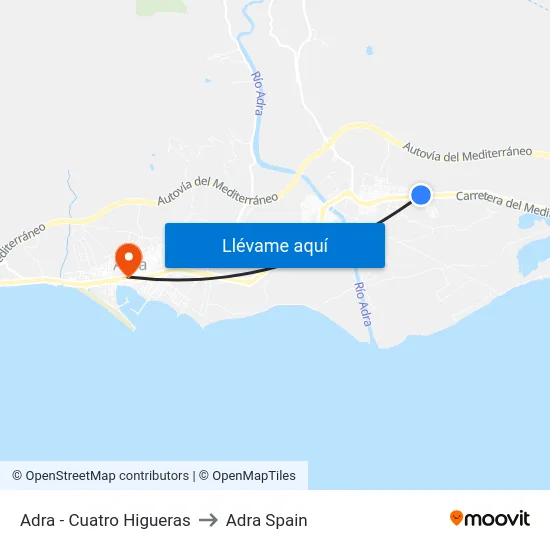 Adra - Cuatro Higueras to Adra Spain map