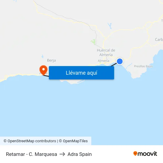 Retamar - C. Marquesa to Adra Spain map