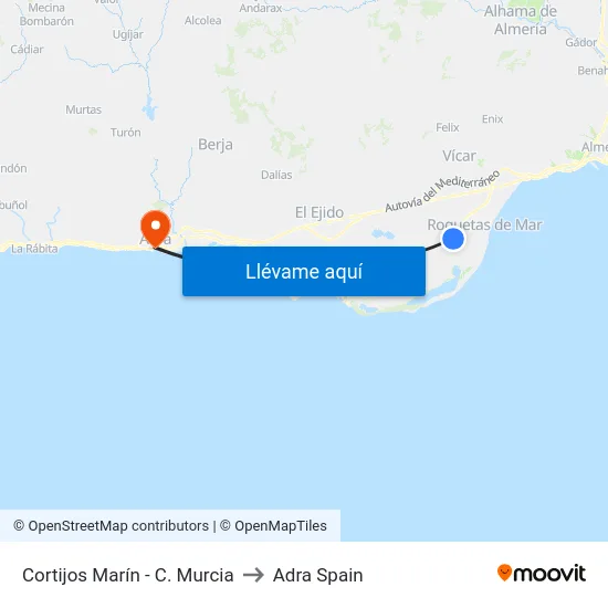 Cortijos Marín - C. Murcia to Adra Spain map