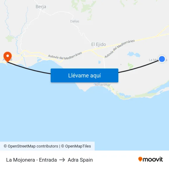 La Mojonera - Entrada to Adra Spain map