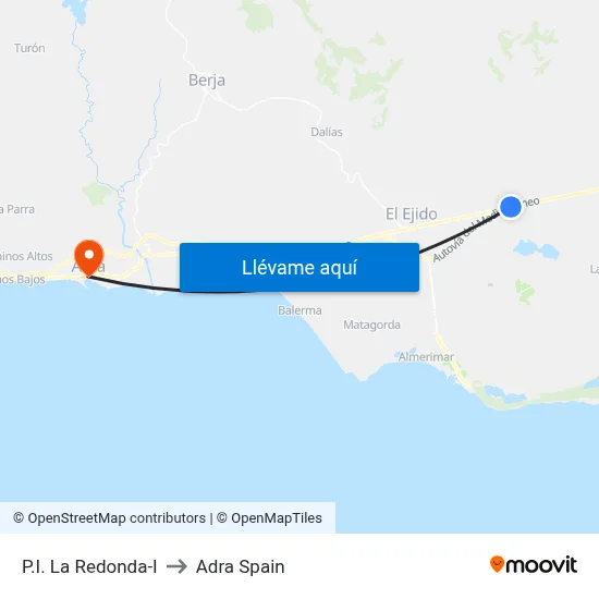 P.I. La Redonda-I to Adra Spain map