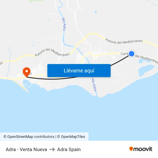 Adra - Venta Nueva to Adra Spain map