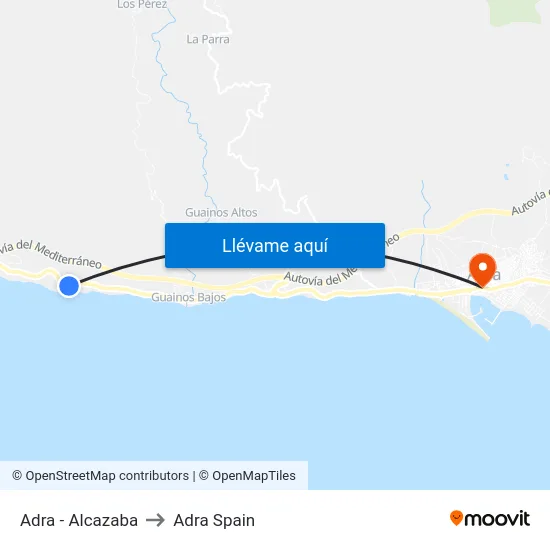 Adra - Alcazaba to Adra Spain map