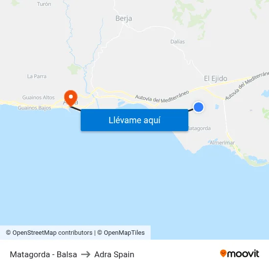 Matagorda - Balsa to Adra Spain map