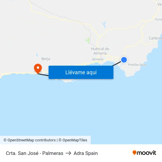 Crta. San José - Palmeras to Adra Spain map