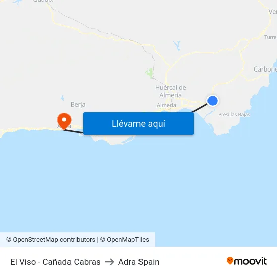 El Viso - Cañada Cabras to Adra Spain map