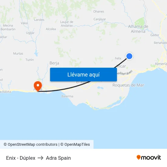 Enix - Dúplex to Adra Spain map