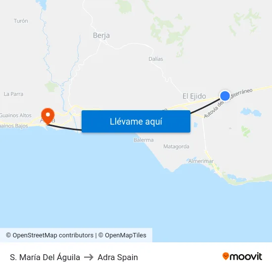 S. María Del Águila to Adra Spain map