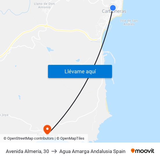 Avenida Almería, 30 to Agua Amarga Andalusia Spain map