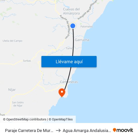 Paraje Carretera De Murcia, 47 to Agua Amarga Andalusia Spain map