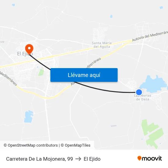 Carretera De La Mojonera, 99 to El Ejido map