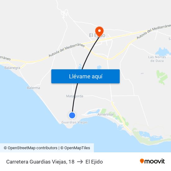 Carretera Guardias Viejas, 18 to El Ejido map