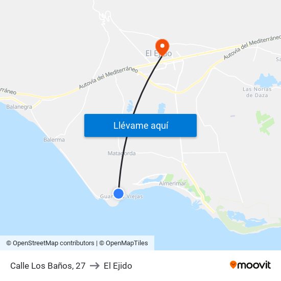 Calle Los Baños, 27 to El Ejido map
