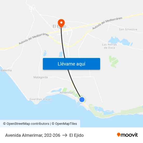 Avenida Almerimar, 202-206 to El Ejido map