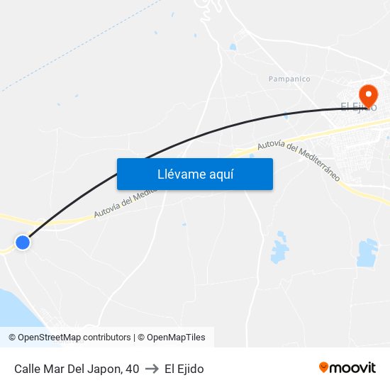 Calle Mar Del Japon, 40 to El Ejido map