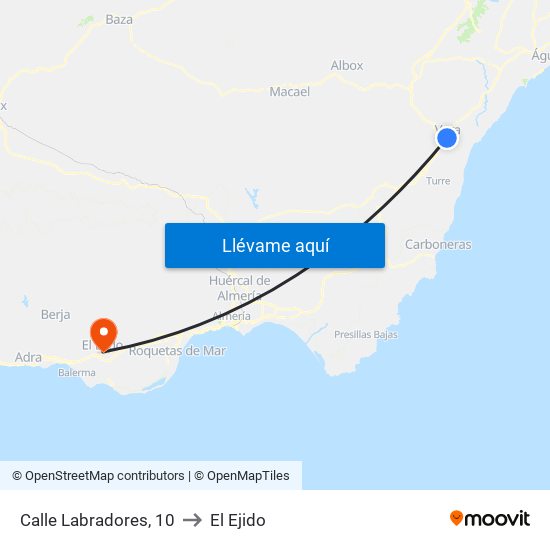 Calle Labradores, 10 to El Ejido map