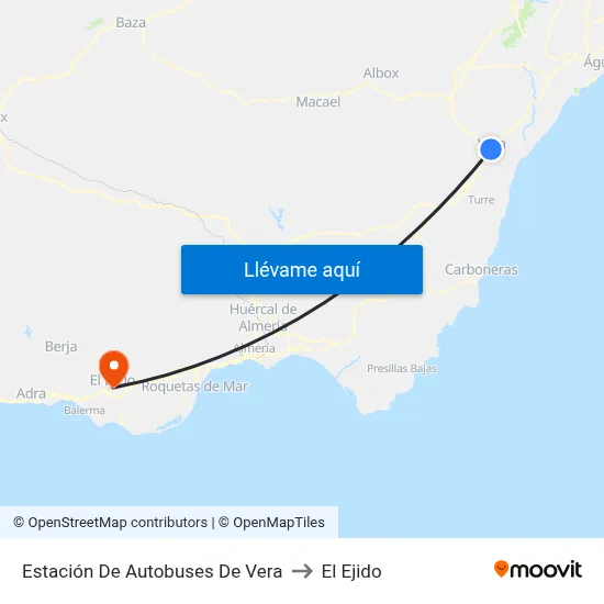 Estación De Autobuses De Vera to El Ejido map