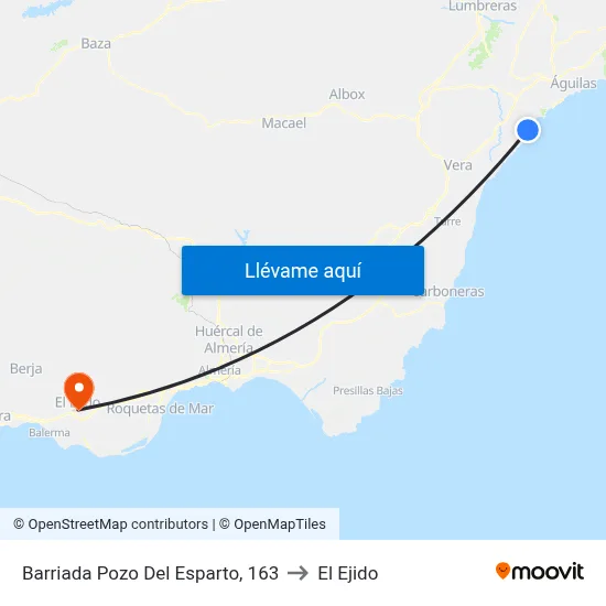 Barriada Pozo Del Esparto, 163 to El Ejido map