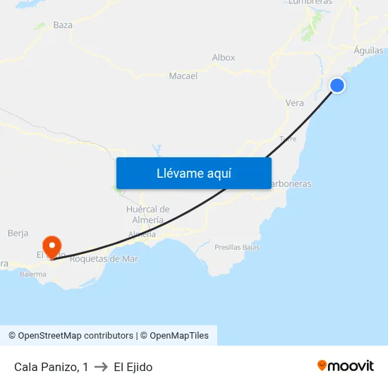 Cala Panizo, 1 to El Ejido map