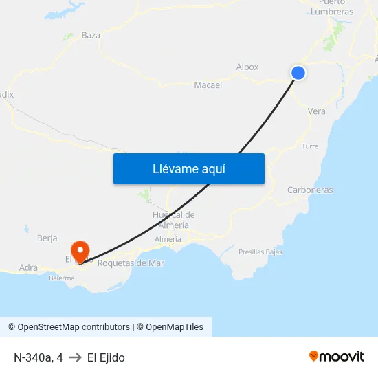 N-340a, 4 to El Ejido map