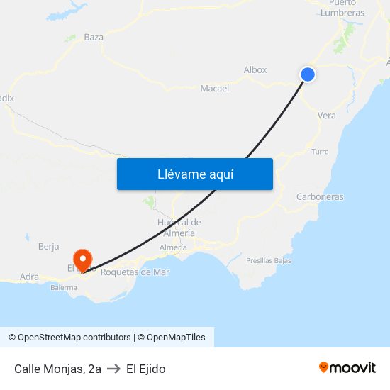 Calle Monjas, 2a to El Ejido map