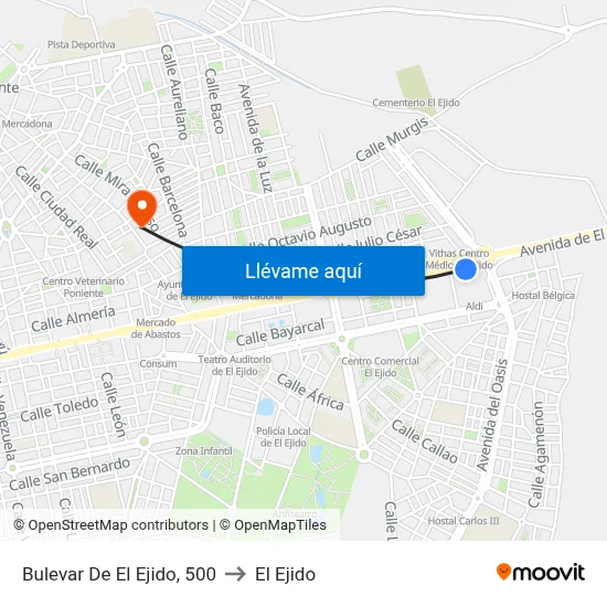 Bulevar De El Ejido, 500 to El Ejido map